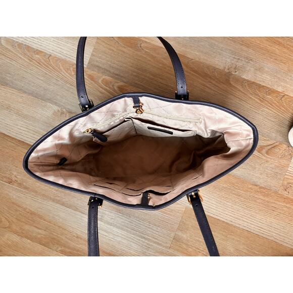 Michael Kors Jet Set Navy Blue Saffiano Tote - Picture 7 of 7